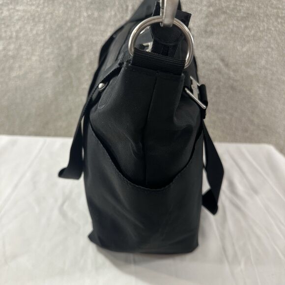 Baggalini Black Nylon Handbag, Small Tote Bag, Purse Shoulder Bag Pockets￼ - Picture 6 of 15